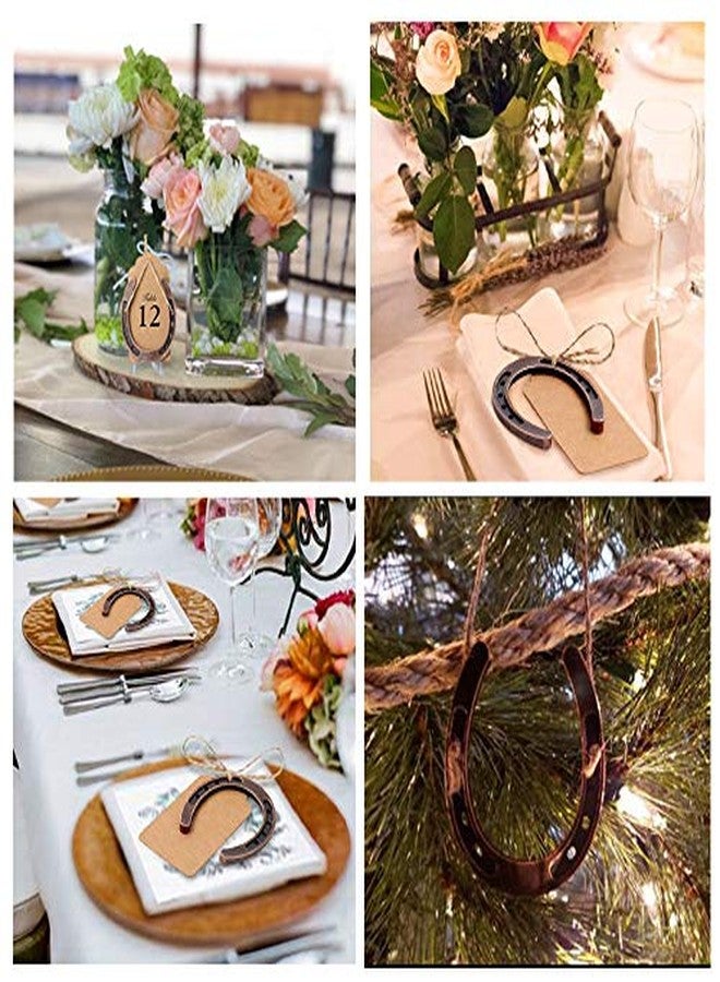 HDFSP 10pcs Lucky Horseshoe Wedding Favors with Kraft Tag, Vintage Metal Mini Horseshoe Decorations for Rustic Wedding Birthday Party Decorations - Image 4